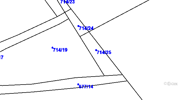 Parcela st. 714/25 v KÚ Lhota Rapotina, Katastrální mapa