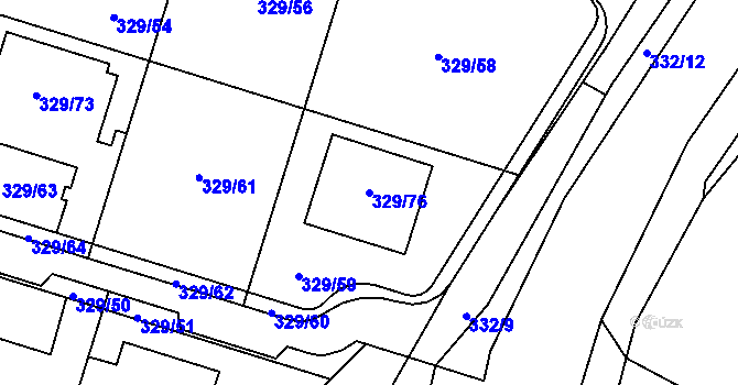 Parcela st. 329/76 v KÚ Lhota Rapotina, Katastrální mapa