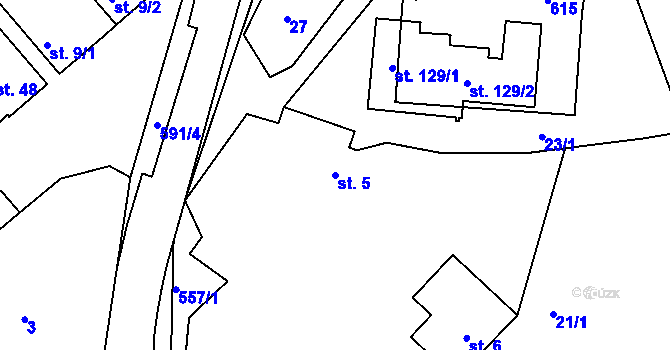 Parcela st. 5 v KÚ Lhota u Choryně, Katastrální mapa