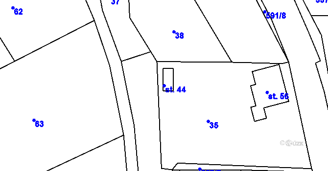 Parcela st. 44 v KÚ Lhota u Choryně, Katastrální mapa