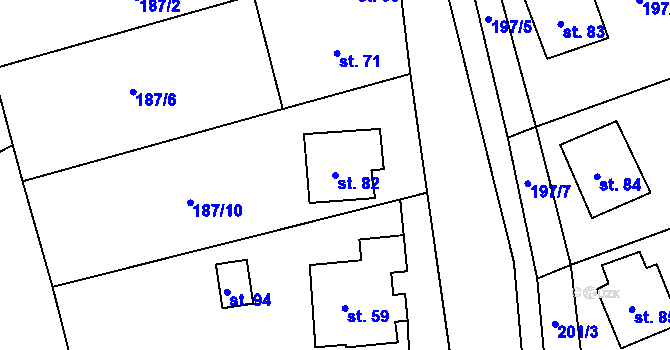 Parcela st. 82 v KÚ Lhota u Choryně, Katastrální mapa