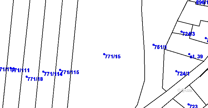 Parcela st. 771/15 v KÚ Lhota u Chroustovic, Katastrální mapa