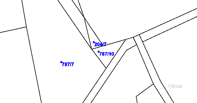 Parcela st. 787/10 v KÚ Lhota u Chroustovic, Katastrální mapa