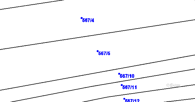 Parcela st. 567/5 v KÚ Lhota u Chroustovic, Katastrální mapa