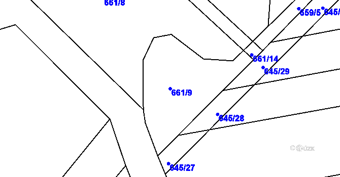 Parcela st. 661/9 v KÚ Lhota u Chroustovic, Katastrální mapa