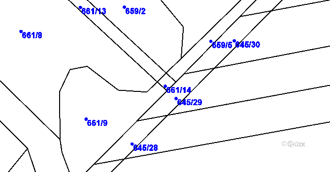 Parcela st. 661/14 v KÚ Lhota u Chroustovic, Katastrální mapa