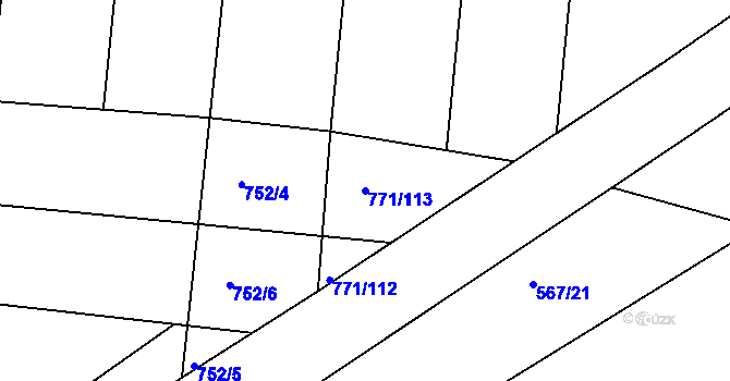 Parcela st. 771/113 v KÚ Lhota u Chroustovic, Katastrální mapa