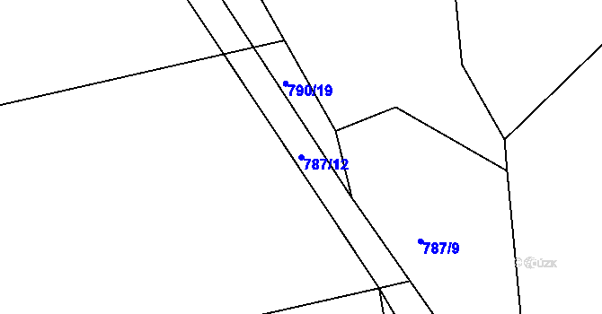 Parcela st. 787/12 v KÚ Lhota u Chroustovic, Katastrální mapa