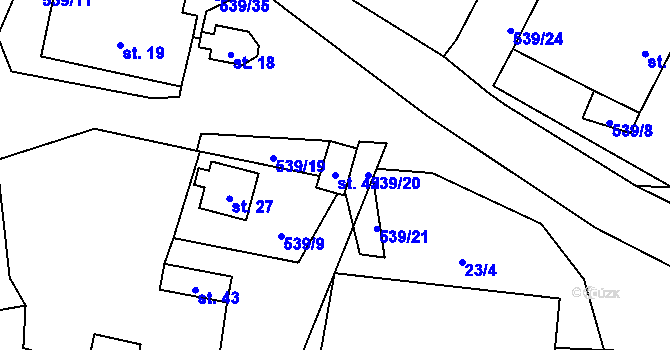 Parcela st. 42 v KÚ Lhota u Kamenice nad Lipou, Katastrální mapa