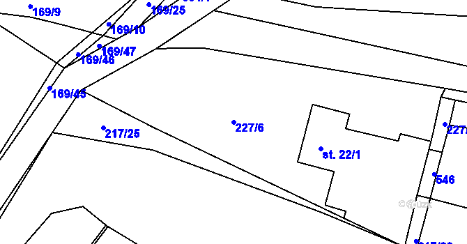 Parcela st. 227/6 v KÚ Lhota u Kamenice nad Lipou, Katastrální mapa