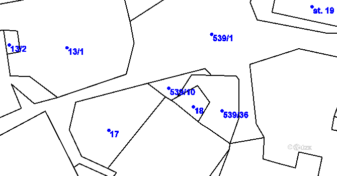Parcela st. 539/10 v KÚ Lhota u Kamenice nad Lipou, Katastrální mapa