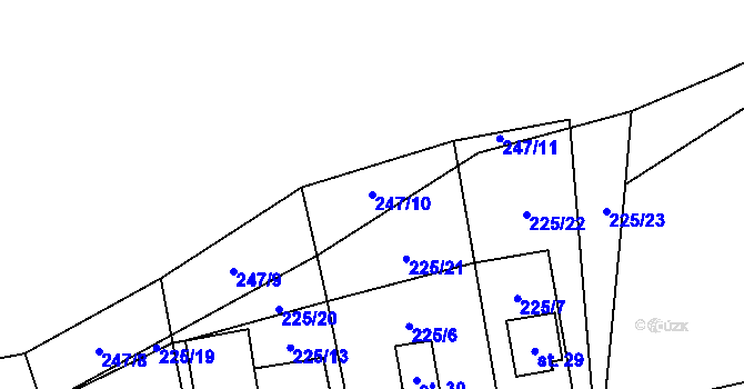 Parcela st. 247/10 v KÚ Lhota u Kamenice nad Lipou, Katastrální mapa
