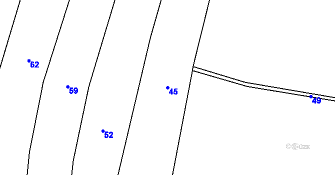 Parcela st. 45 v KÚ Lhota u Kamenice nad Lipou, Katastrální mapa
