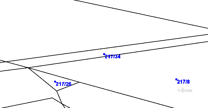 Parcela st. 217/34 v KÚ Lhota u Kamenice nad Lipou, Katastrální mapa
