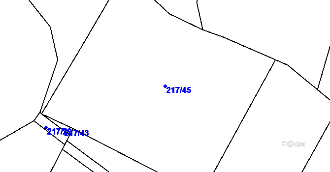 Parcela st. 217/45 v KÚ Lhota u Kamenice nad Lipou, Katastrální mapa