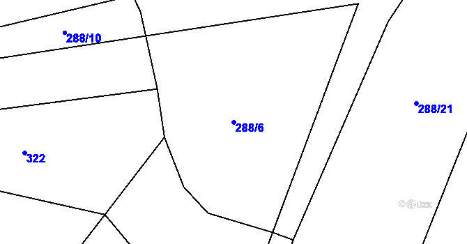 Parcela st. 288/6 v KÚ Lhota u Kamenice nad Lipou, Katastrální mapa