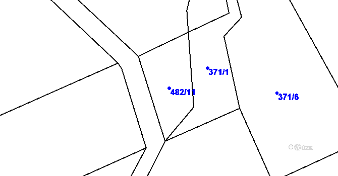 Parcela st. 482/11 v KÚ Lhota u Kamenice nad Lipou, Katastrální mapa