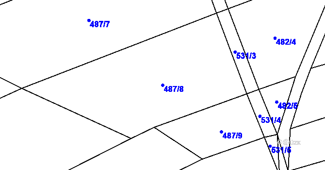 Parcela st. 487/8 v KÚ Lhota u Kamenice nad Lipou, Katastrální mapa