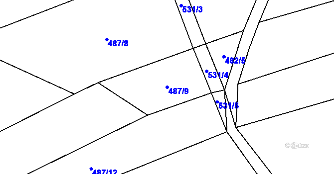 Parcela st. 487/9 v KÚ Lhota u Kamenice nad Lipou, Katastrální mapa