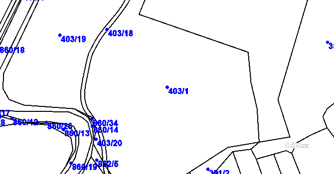 Parcela st. 403/1 v KÚ Lhota u Kelče, Katastrální mapa