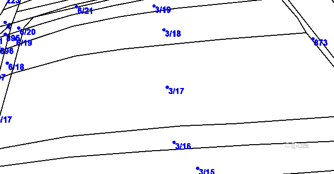 Parcela st. 3/17 v KÚ Lhota u Kelče, Katastrální mapa
