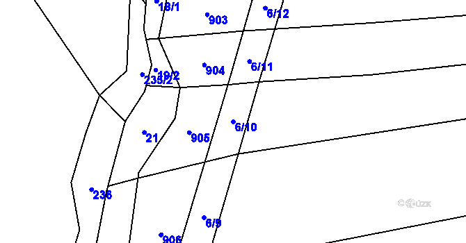Parcela st. 6/10 v KÚ Lhota u Kelče, Katastrální mapa