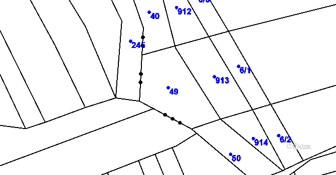 Parcela st. 49 v KÚ Lhota u Kelče, Katastrální mapa