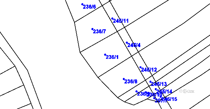 Parcela st. 236/1 v KÚ Lhota u Kelče, Katastrální mapa