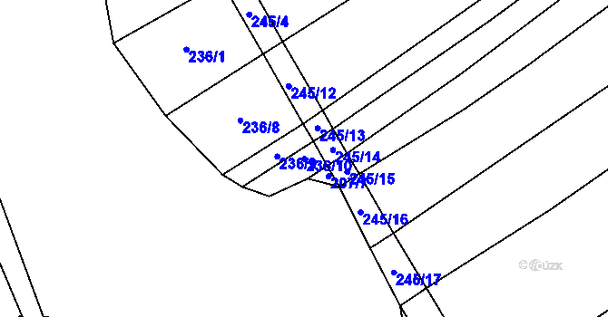 Parcela st. 236/10 v KÚ Lhota u Kelče, Katastrální mapa