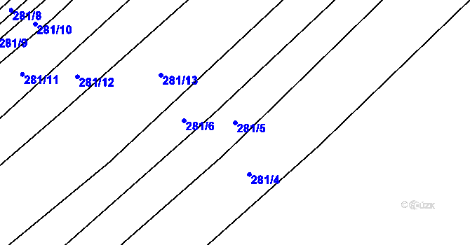 Parcela st. 281/5 v KÚ Lhota u Kelče, Katastrální mapa