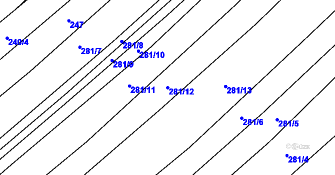 Parcela st. 281/12 v KÚ Lhota u Kelče, Katastrální mapa