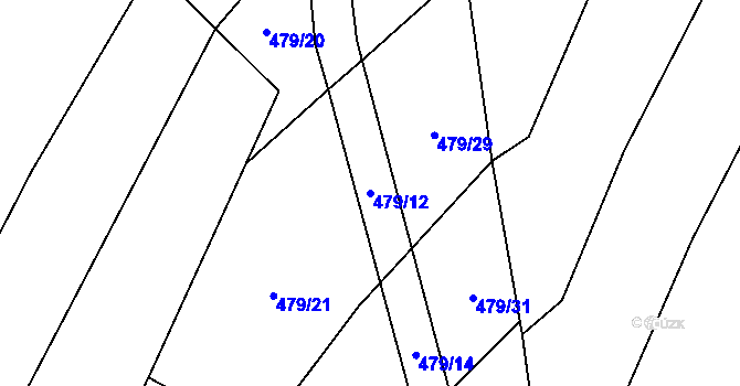 Parcela st. 479/12 v KÚ Lhota u Kelče, Katastrální mapa