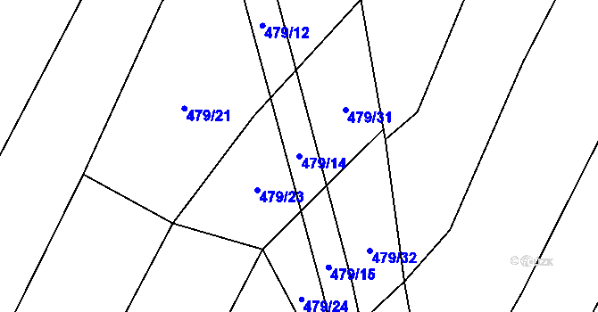 Parcela st. 479/14 v KÚ Lhota u Kelče, Katastrální mapa