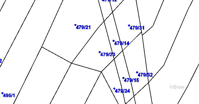Parcela st. 479/23 v KÚ Lhota u Kelče, Katastrální mapa