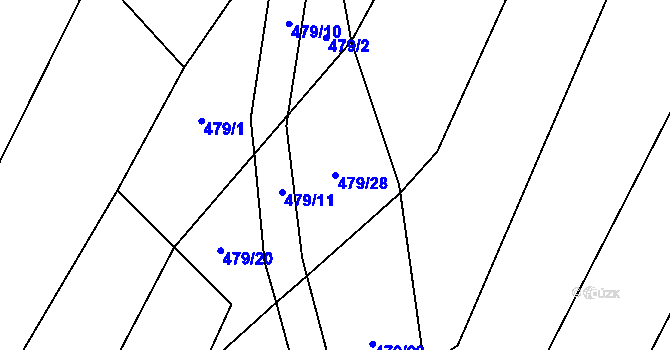Parcela st. 479/28 v KÚ Lhota u Kelče, Katastrální mapa
