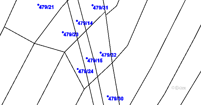 Parcela st. 479/32 v KÚ Lhota u Kelče, Katastrální mapa