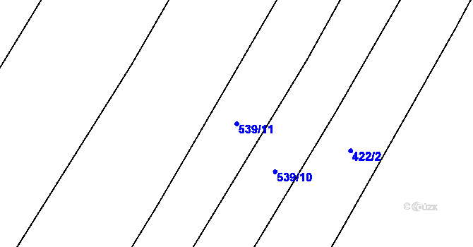 Parcela st. 539/11 v KÚ Lhota u Kelče, Katastrální mapa