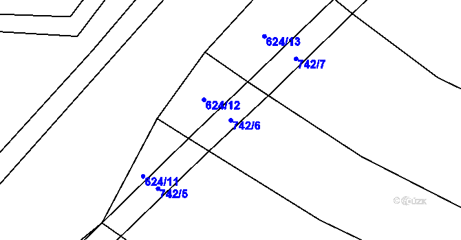 Parcela st. 742/6 v KÚ Lhota u Kelče, Katastrální mapa
