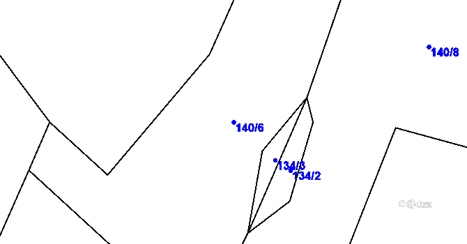 Parcela st. 140/6 v KÚ Lhota u Lysic, Katastrální mapa
