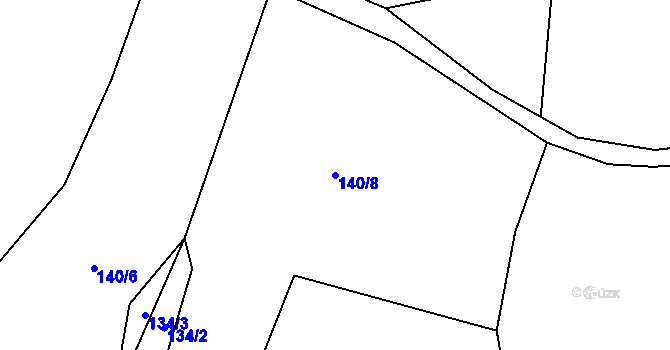 Parcela st. 140/8 v KÚ Lhota u Lysic, Katastrální mapa