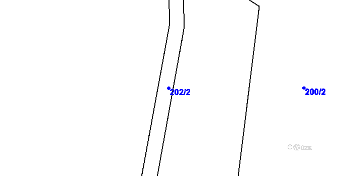 Parcela st. 202/2 v KÚ Lhota u Lysic, Katastrální mapa