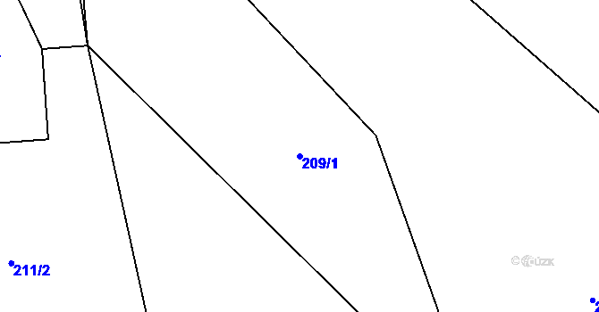 Parcela st. 209/1 v KÚ Lhota u Lysic, Katastrální mapa