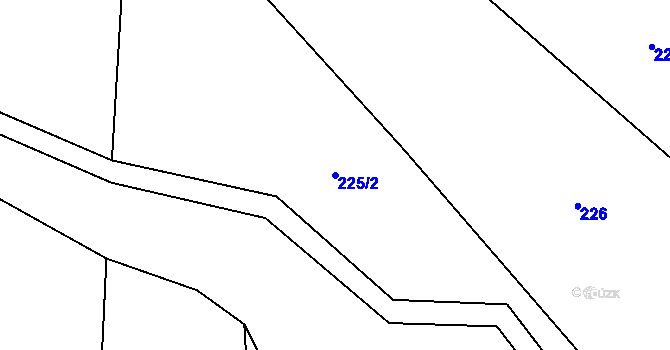 Parcela st. 225/2 v KÚ Lhota u Lysic, Katastrální mapa