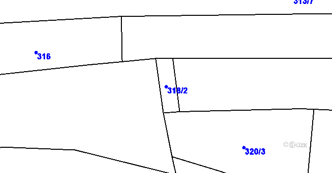 Parcela st. 318/2 v KÚ Lhota u Lysic, Katastrální mapa