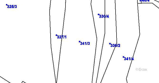 Parcela st. 341/3 v KÚ Lhota u Lysic, Katastrální mapa