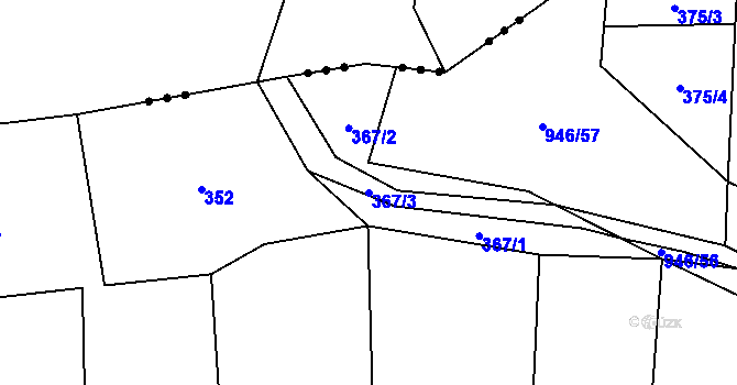 Parcela st. 367/3 v KÚ Lhota u Lysic, Katastrální mapa