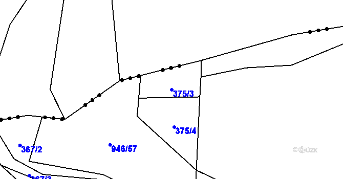 Parcela st. 375/3 v KÚ Lhota u Lysic, Katastrální mapa