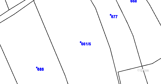 Parcela st. 661/5 v KÚ Lhota u Lysic, Katastrální mapa