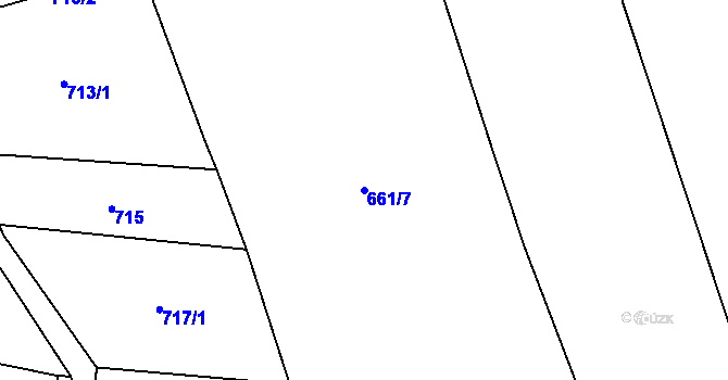 Parcela st. 661/7 v KÚ Lhota u Lysic, Katastrální mapa