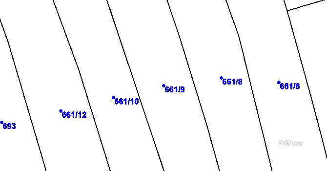 Parcela st. 661/9 v KÚ Lhota u Lysic, Katastrální mapa